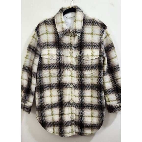 Wilfred Free Aritzia Plaid Wool Blend The Ganna Long Shacket Womens Small - Picture 2 of 16